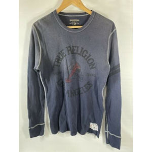 Vintage Men's True Religion Brand Long Sleeve motorcycle Thermal Waffle Small 4